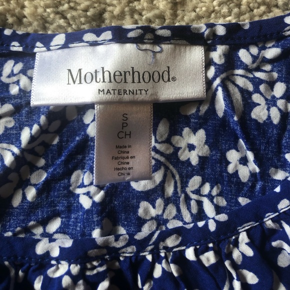 Motherhood maternity blue and white floral tank top - Picture 3 of 3